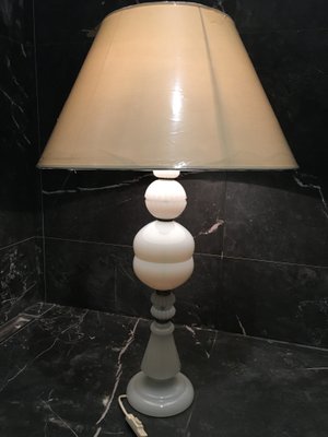 Large White Glass Table Lamp, 1970s-WQQ-775627