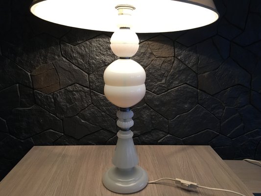 Large White Glass Table Lamp, 1970s-WQQ-775627