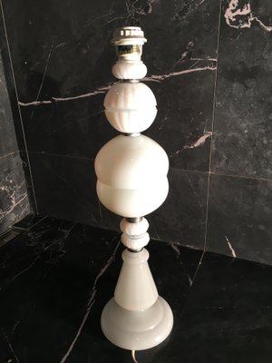 Large White Glass Table Lamp, 1970s-WQQ-775627