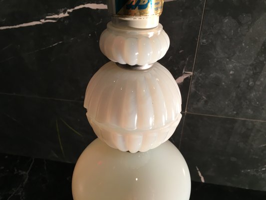 Large White Glass Table Lamp, 1970s-WQQ-775627