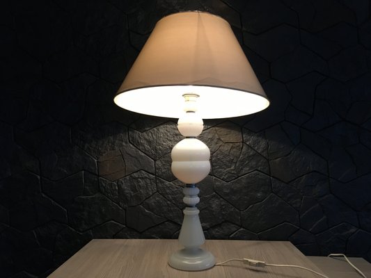 Large White Glass Table Lamp, 1970s-WQQ-775627