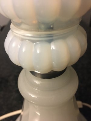 Large White Glass Table Lamp, 1970s-WQQ-775627