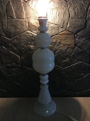 Large White Glass Table Lamp, 1970s-WQQ-775627