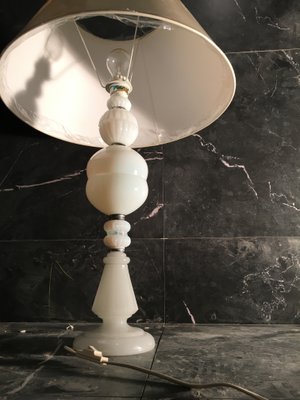 Large White Glass Table Lamp, 1970s-WQQ-775627