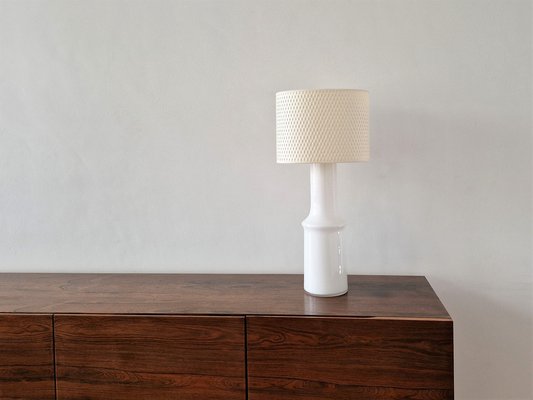 Large White Glass Table Lamp by Gert Nyström for Hyllinge, Sweden, 1960s-NV-1452809