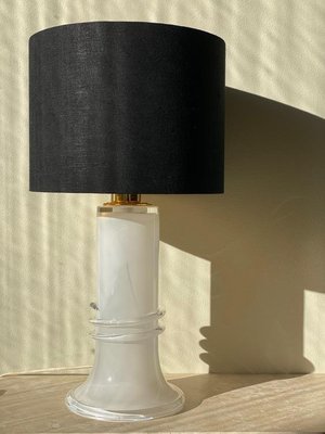 Large White Glass Table Lamp from Atelje Lyktan, 1980s-ARN-869527