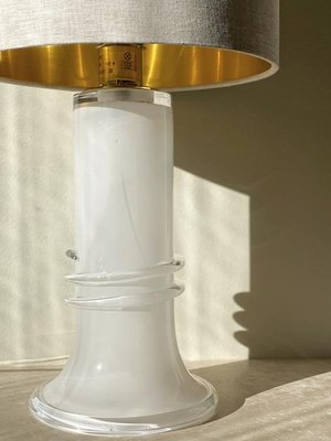 Large White Glass Table Lamp from Atelje Lyktan, 1980s-ARN-869527