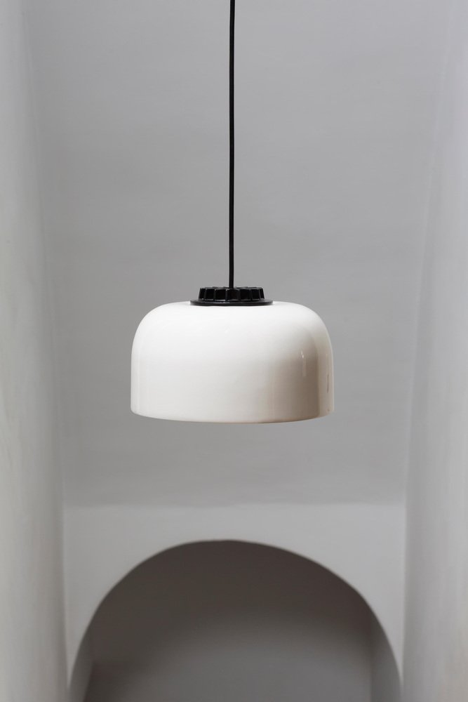 Large White Headhat Bowl Pendant Lamp by Santa & Cole