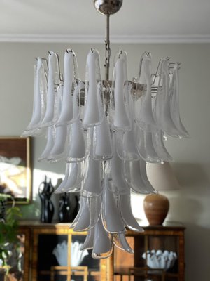 Large White Murano Chandelier in the Style of Mazzega-ARN-1128721