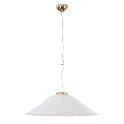 Large White Murano Glass Ceiling Lamp with Filigree Spiral-MPO-1325997