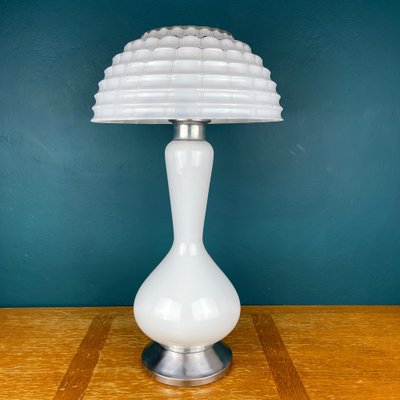 Large White Murano Mushroom Table Lamp, Italy, 1970s-WQC-1397300