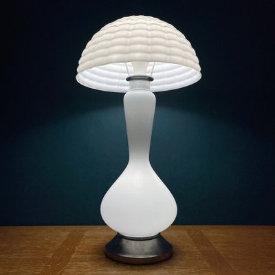 Large White Murano Mushroom Table Lamp, Italy, 1970s-WQC-1397300