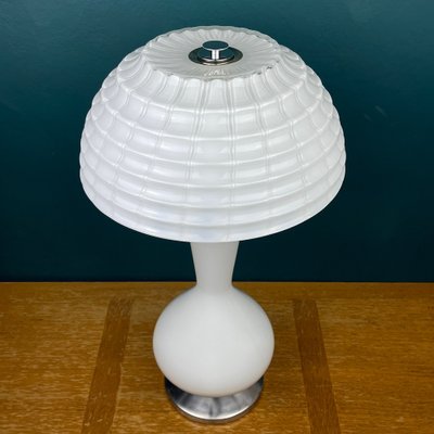 Large White Murano Mushroom Table Lamp, Italy, 1970s-WQC-1397300