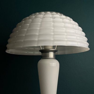 Large White Murano Mushroom Table Lamp, Italy, 1970s-WQC-1397300