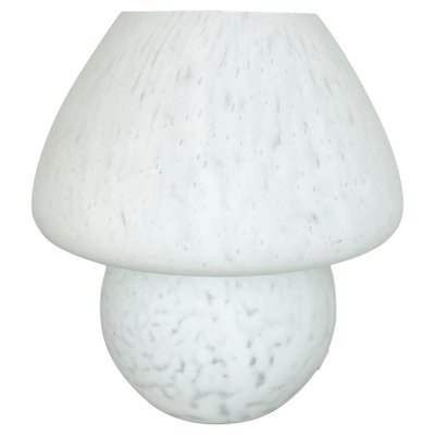 Large White Mushroom Frosted Glass Table Light, Italy, 1970s-QZ-1125099