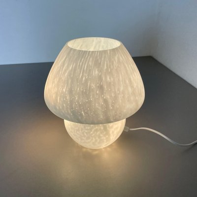 Large White Mushroom Frosted Glass Table Light, Italy, 1970s-QZ-1125099