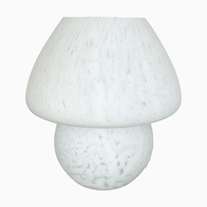 Large White Mushroom Frosted Glass Table Light, Italy, 1970s-QZ-1125099