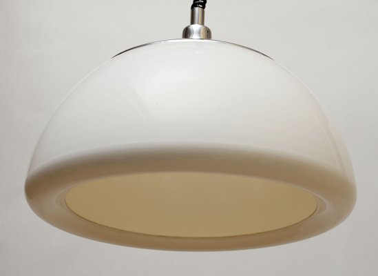 Large White Plastic Ceiling Lamp, 1970s-PF-604073