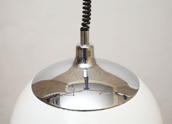 Large White Plastic Ceiling Lamp, 1970s-PF-604073