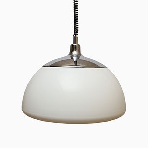 Large White Plastic Ceiling Lamp, 1970s-PF-604073