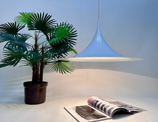 Large White Semi 70 Hanging Pendant Lamp in Aluminum by C. Bonderup and T. Thorup for Fog & Mørup, Denmark, 1967-JP-1796249