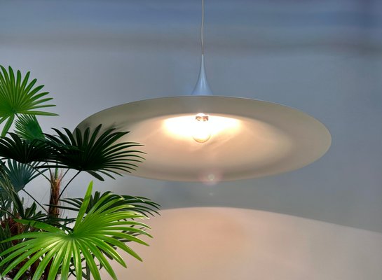 Large White Semi 70 Hanging Pendant Lamp in Aluminum by C. Bonderup and T. Thorup for Fog & Mørup, Denmark, 1967-JP-1796249