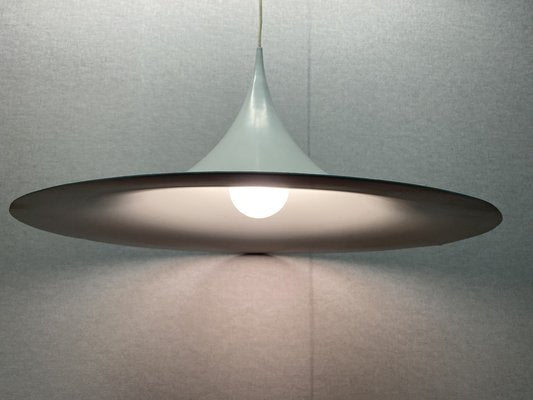 Large White Semi Ceiling Lamp by Claus Bonderup & Torsten Thorup for Fog & Mørup, 1960s-PYR-1800555