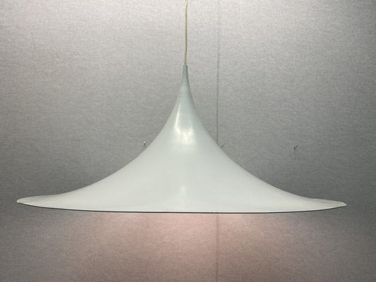 Large White Semi Ceiling Lamp by Claus Bonderup & Torsten Thorup for Fog & Mørup, 1960s-PYR-1800555