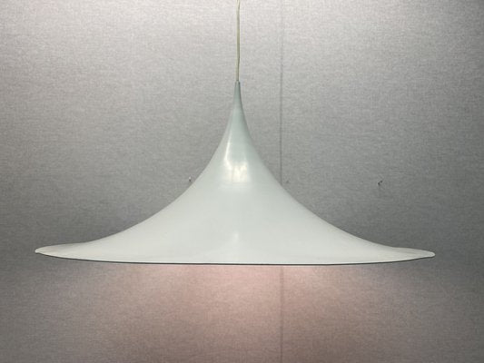 Large White Semi Ceiling Lamp by Claus Bonderup & Torsten Thorup for Fog & Mørup, 1960s-PYR-1800555