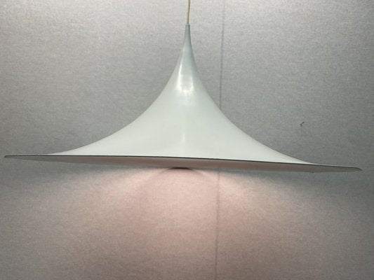 Large White Semi Ceiling Lamp by Claus Bonderup & Torsten Thorup for Fog & Mørup, 1960s-PYR-1800555