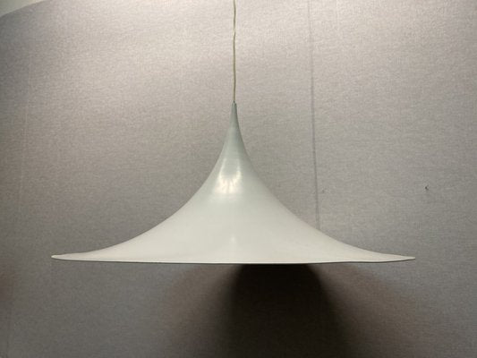 Large White Semi Ceiling Lamp by Claus Bonderup & Torsten Thorup for Fog & Mørup, 1960s-PYR-1800555