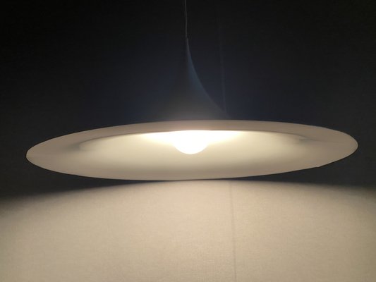 Large White Semi Ceiling Lamp by Claus Bonderup & Torsten Thorup for Fog & Mørup, 1960s-PYR-1800555