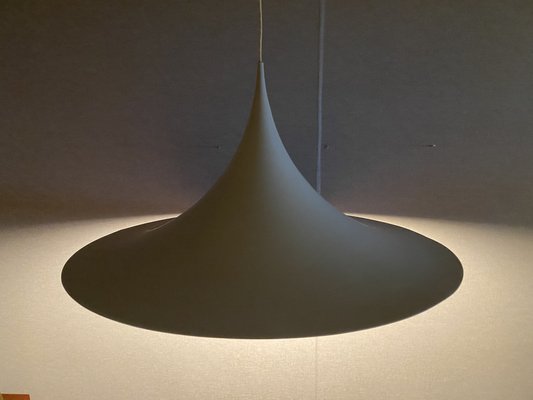 Large White Semi Ceiling Lamp by Claus Bonderup & Torsten Thorup for Fog & Mørup, 1960s-PYR-1800555