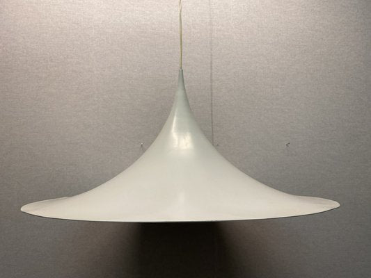 Large White Semi Ceiling Lamp by Claus Bonderup & Torsten Thorup for Fog & Mørup, 1960s-PYR-1800555