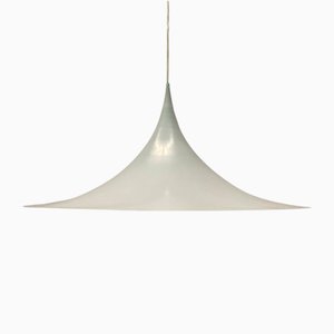 Large White Semi Ceiling Lamp by Claus Bonderup & Torsten Thorup for Fog & Mørup, 1960s-PYR-1800555