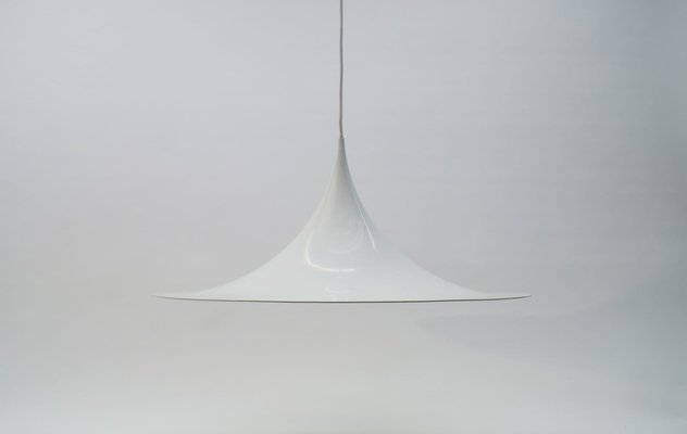 Large White Semi Pendant Lamp by Claus Bonderup & Torsten Thorup for Fog & Mørup, 1970s-KQB-621445