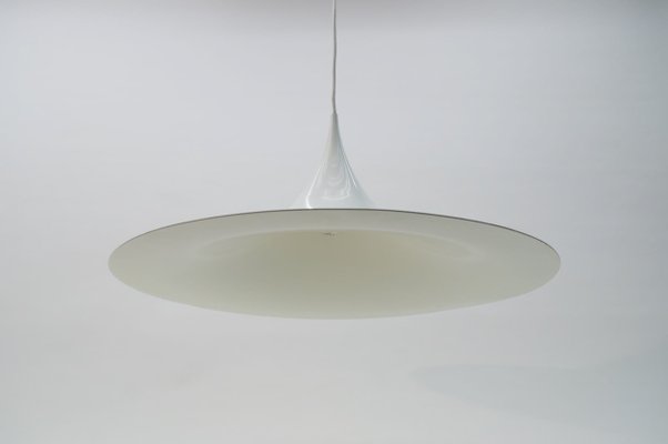 Large White Semi Pendant Lamp by Claus Bonderup & Torsten Thorup for Fog & Mørup, 1970s-KQB-621445