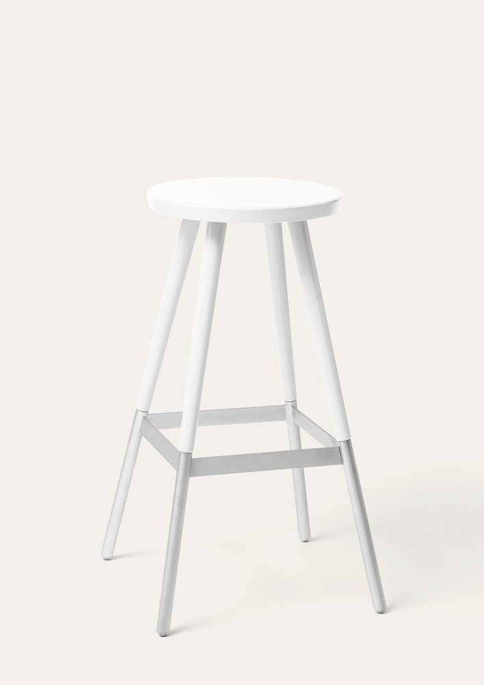 Large White Tupp Stool by Storängen Design