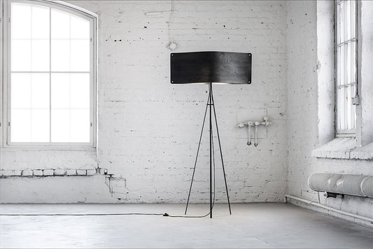 Large Wide Black Floor Lamp by Esa Vesmanen for FINOM Lights