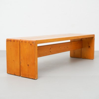 Large Wood Bench by Charlotte Perriand for Les Arcs, 1960s-WM-1050066