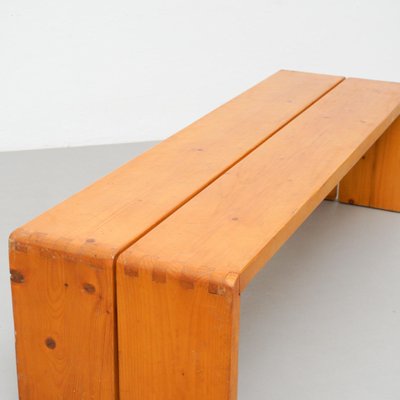 Large Wood Bench by Charlotte Perriand for Les Arcs, 1960s-WM-1050066