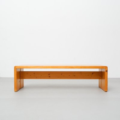 Large Wood Bench by Charlotte Perriand for Les Arcs, 1960s-WM-1050066