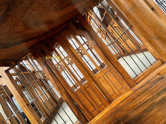 Large Wooden Bird Cage on Stand, 1900s-WZZ-1754538