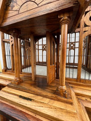 Large Wooden Bird Cage on Stand, 1900s-WZZ-1754538