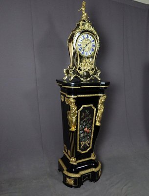 Large Wooden & Brass Inlay Clock-WSV-1144438