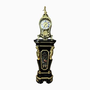 Large Wooden & Brass Inlay Clock-WSV-1144438