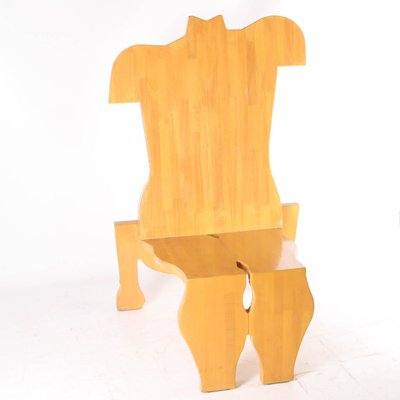 Large Wooden Chair, 1970s-DSC-2020476