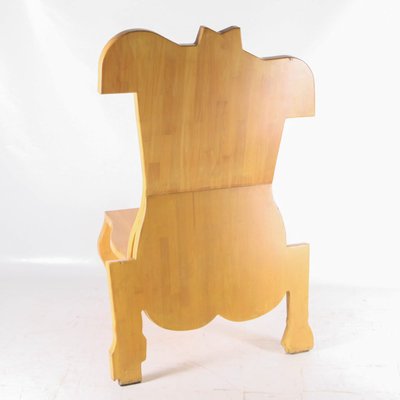 Large Wooden Chair, 1970s-DSC-2020476