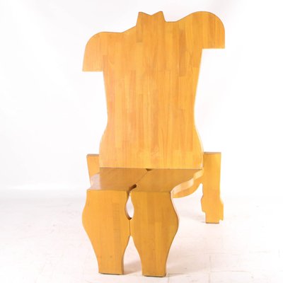 Large Wooden Chair, 1970s-DSC-2020476