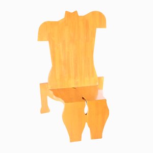 Large Wooden Chair, 1970s-DSC-2020476